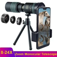Tongdaytech 8-24X HD Telephoto Monocular Telescope Lens With Tripod Zoom Phone Camera Lente For Iphone Samsung Hunting Hiking