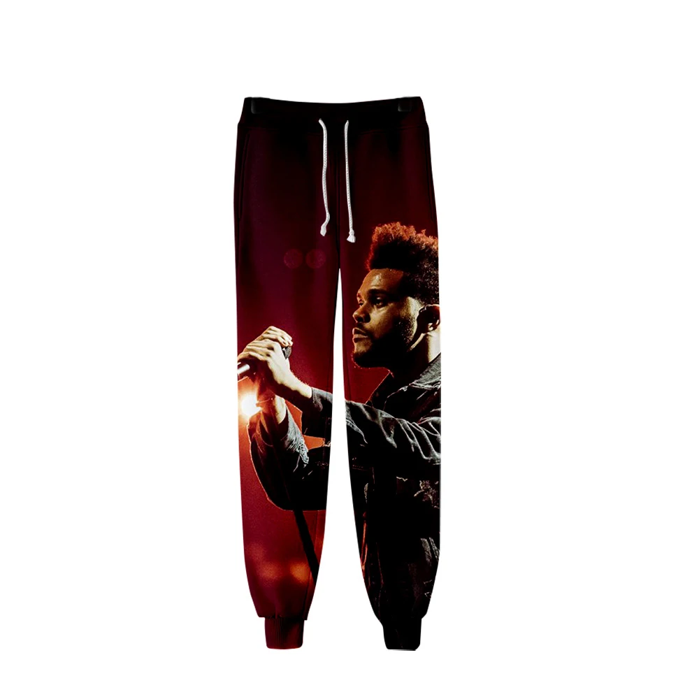the weeknd winter sports pants unisex role-playing casual thin section plus velvet thickening hip hop pants