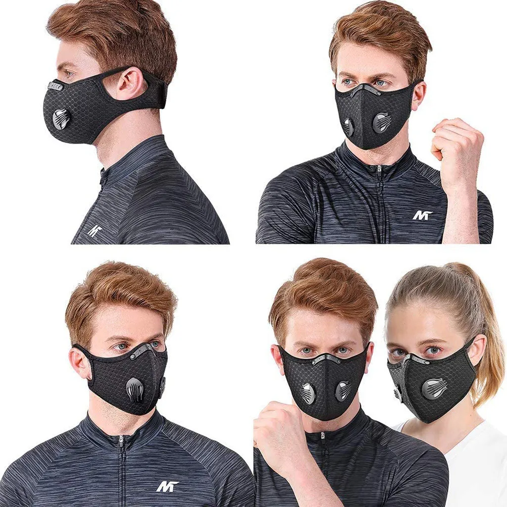 Face Mask Dust With 4 Filters Half Face Reusable Activated Carbon Dustproof Respirator Outdoor Motorcycle Riding