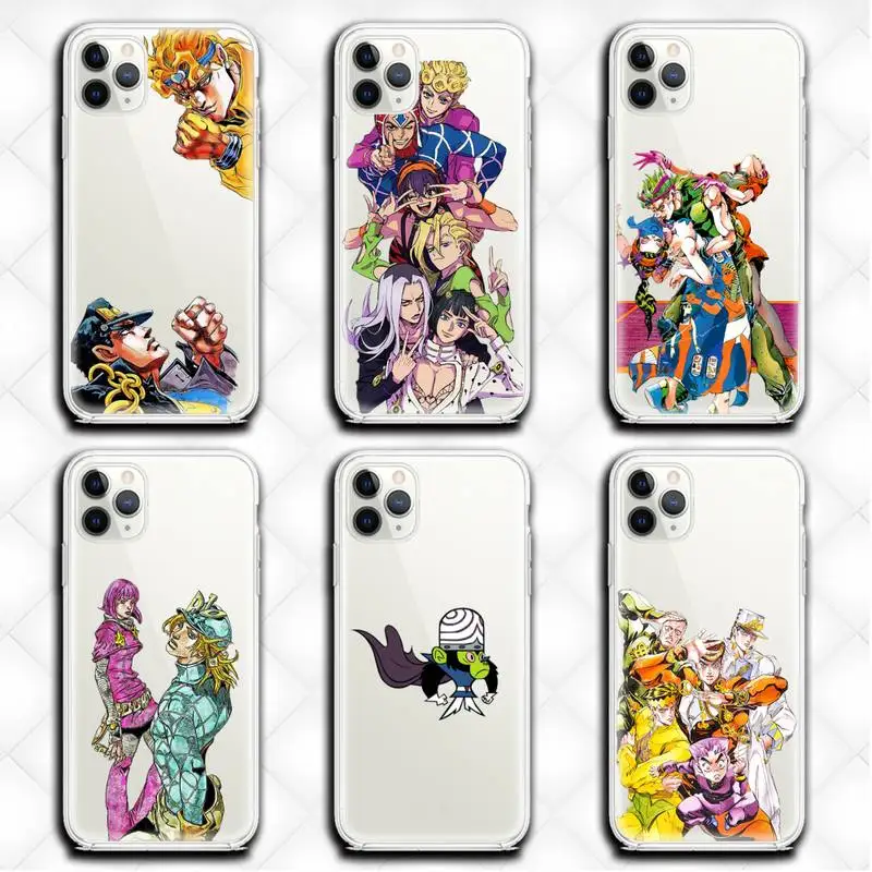 JOJO 39 s Bizarre Adventure Anime Phone Case Clear for iphone 12 11 Pro max mini XS 8 7 6 6S Plus X 5S SE 2020 XR cover | Мобильные