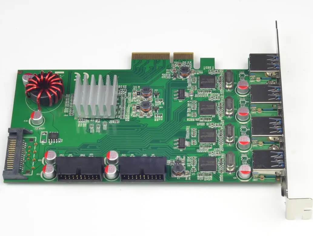 20 Гбит/с PCI-E 2,0X4 8 портов USB3.0 плата расширения 19pin 4 ASMedia ASM1042A чипсет+ P17C9X2G608 чип Pci express промышленная камера
