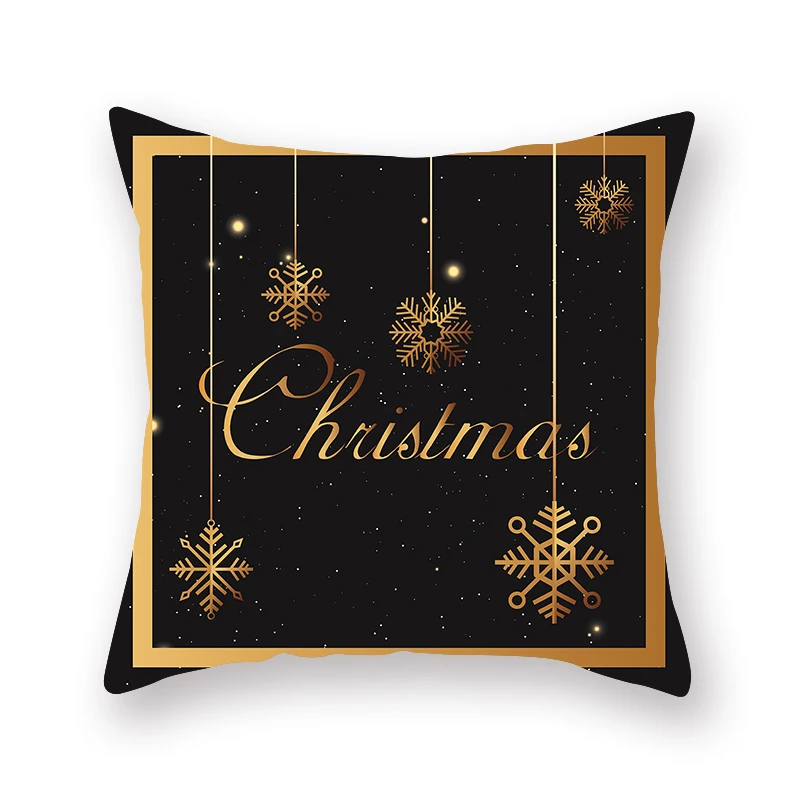 Рождественская Наволочка на подушку для дома, дивана, спальни, черный декоративный Чехол на подушку с изображением Санты, Мягкая Наволочка на подушку - Цвет: 2403