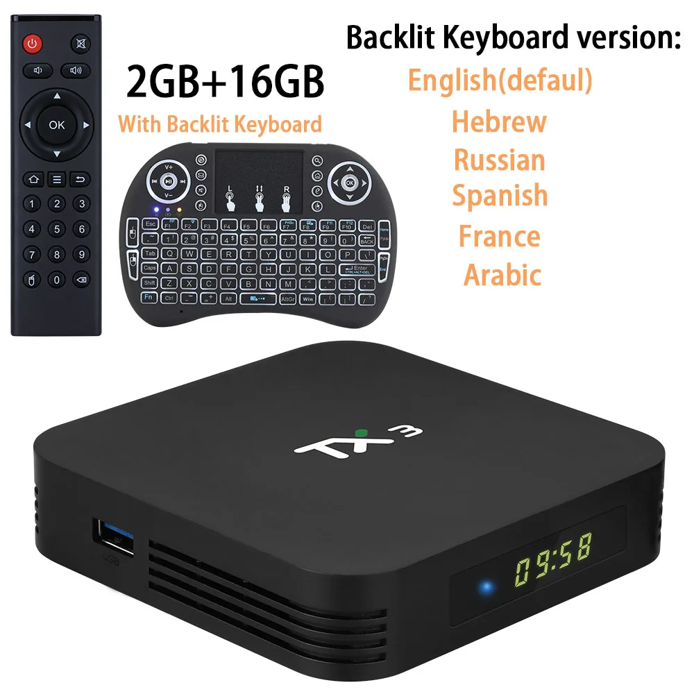 2G16Gkeyboard Transpeed Android 9,0 4G 64G tv BOX wifi Youtube 4k 3D Amlogic S905X3 Bluetooth Youtube Google плеер набор магазина top box - Цвет: 2G16Gkeyboard