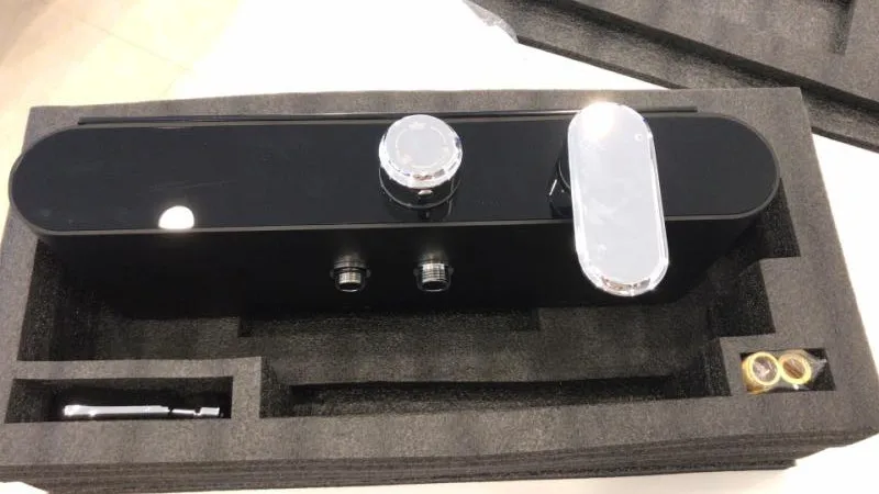 Цифровой черный набор для душа со светодиодной подсветкой смеситель для ванны набор для душа черный смеситель для ванны с дисплеем Цифровой набор для душа MJ9879