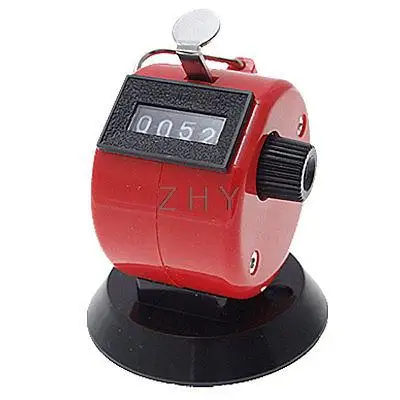 

Red Plastic Hand Tally 4 Digit Number Clicker Counter
