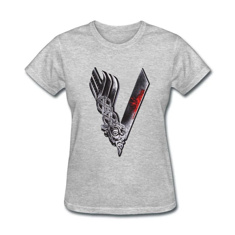 Новейшая мода смешной Рагнар лотброк Викинги хлопок забавная Футболка женская |
