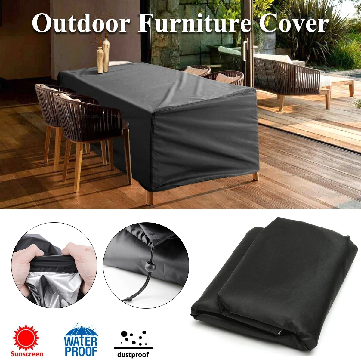 Small size Waterproof Outdoor Patio Garden Furniture Covers Rain Snow Chair covers for Sofa Table Chair Dust Proof Cover 2