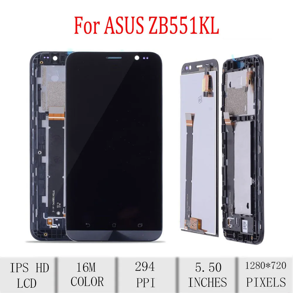 Для ASUS Zenfone Go tv ZB551KL X013D ЖК-дисплей кодирующий преобразователь сенсорного экрана в сборе для Asus ZB551KL дисплей с рамкой