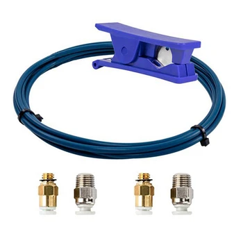 

PTFE Tubing XS Series 1.75MM Filament with 2X PC4-M6 & 2X PC4-M10 Pneumatic Fittings & Tube Cutter for 3D Printer