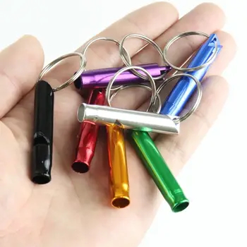 

20 Pcs Outdoor Metal Multifunction Tools Whistle Pendant With Keychain Keyring For Outdoor Survival Emergency Mini size whistles