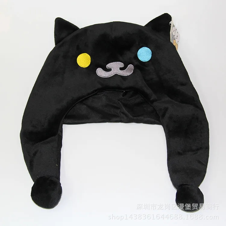 Neko Atsume, плюшевая шапка с помпоном, шапка для кошки, зимняя теплая шапка для мальчиков и девочек, аниме