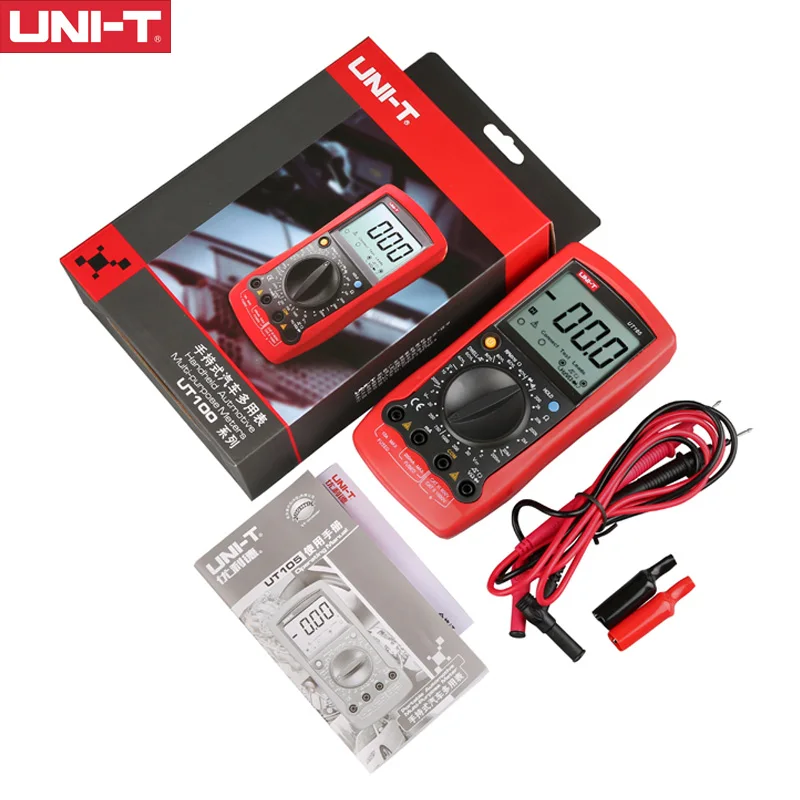 UT107 LCD Automotive Handheld Multimeter AC//DC voltmeter Tester Meters with DWELL,RPM,Battery Check