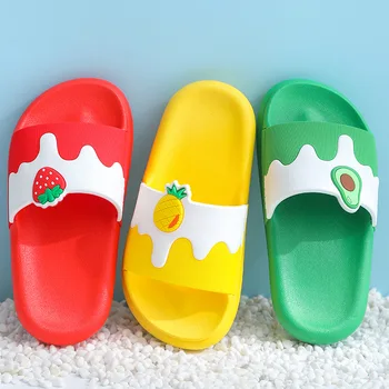 

Cute Kids Fruit Slippers Strawberry/pineapple Boy Girl Slips Summer Children Indoor Slippers for Kids Home Slipper
