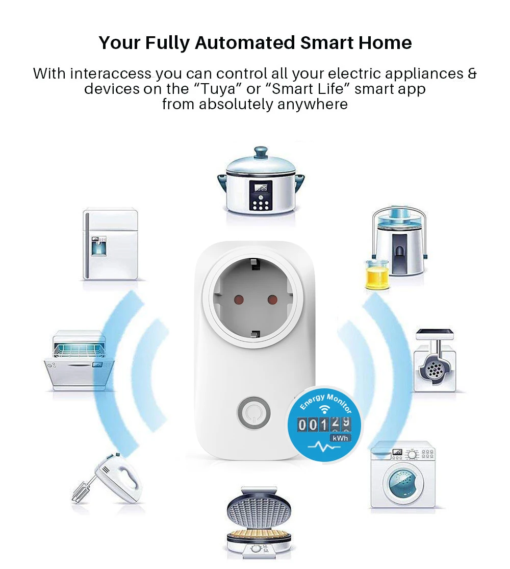 Enchufe inteligente Smartwifi Google Home Alexa Automation 16a, color  blanco