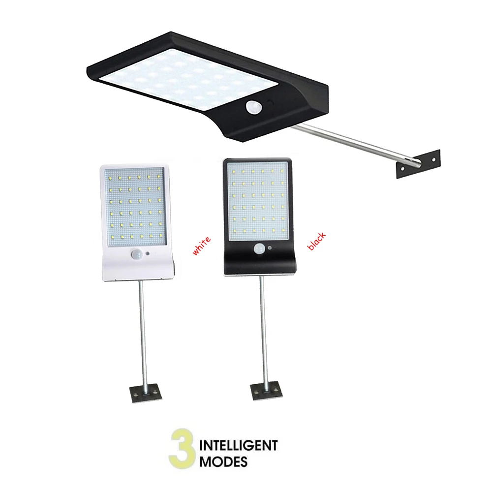 

48/36 LED Solar Light solar lamp PIR Motion Sensor Garden Outdoor Waterproof Street light Path spotlight floodlight w metal pole