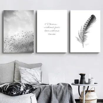 

Animals Bird Poster Feather Pictures Black and White Wall Prints Quotes Paintings Abstract Wall Pictures For Home Decoration
