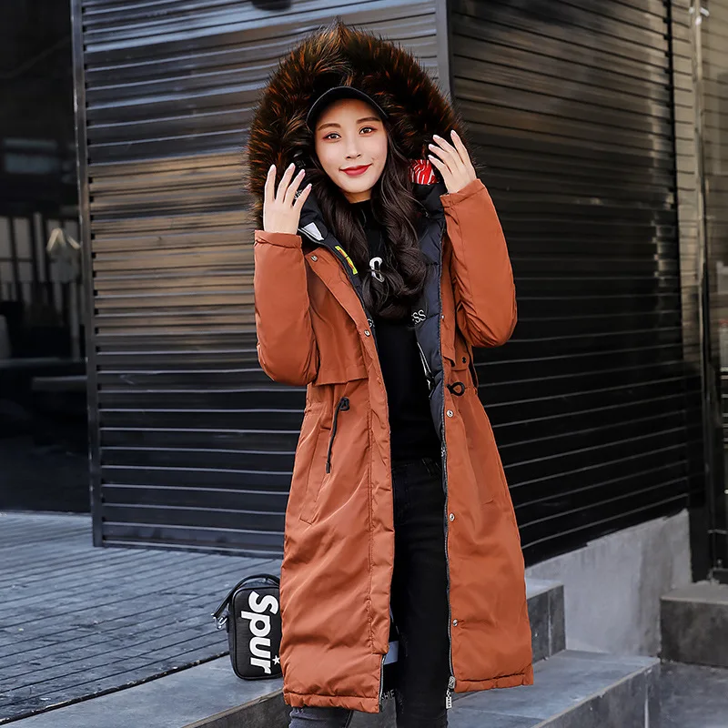 

Winter Korean-style New Style WOMEN'S Cotton Padded Clothing Women's Mid-length Slim Fit Cotton-padded Jacket Two Sides Wears do