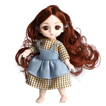 

Cute 13 Movable Jointed Body 16cm Dolls with Clothes Mini BJD Baby Doll Fashion Baby Girls Dress Dolls Toy For Girl Gifts