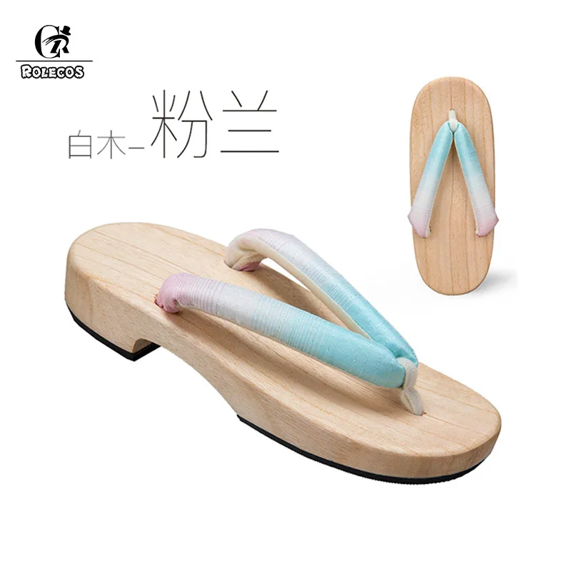 Rolecos аниме Косплэй; обувь в стиле «Лолита Традиционная японская обувь на деревянной подошве; клоги Костюмы для косплея сауна спа дома пляжная одежда шлепанцы на плоской подошве