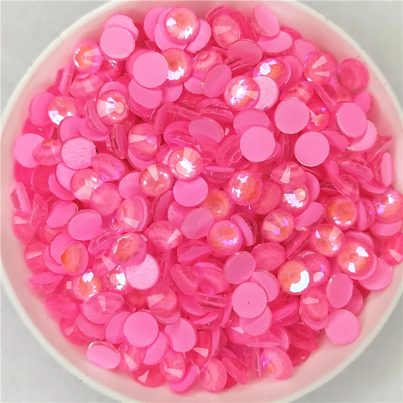 Luminous Neon Crystal AB Glass Crystal Non Hot Fix Rhinestone Flatback Glue On 3D Glitter Nail Art Rhinestones Decorations glitter ombre nails Nail Glitter