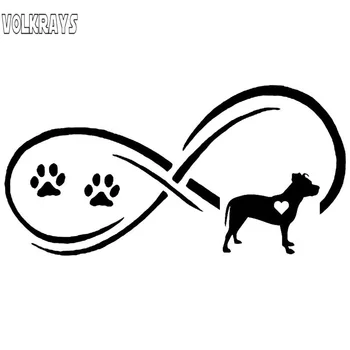 

Volkrays Cartoon Car Sticker Pitbull Dog Eternity Paw Print Accessories Reflective Waterproof Vinyl Decal Black/Silver,7cm*16cm