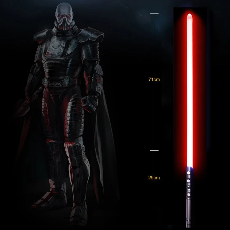 YDD PlUS световой меч светящиеся игрушки джедай серебристо-черная серия Skywalker световой меч 100 см металлическая ручка жесткое лезвие изменение звука FOC - Цвет: Black HD Red