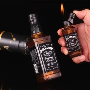 

Banggood Cool Jack Daniel's Lighter Jack-Daniel Whiskey Bottle Windproof and Refillable Butane Gas Lighter for Studio Background