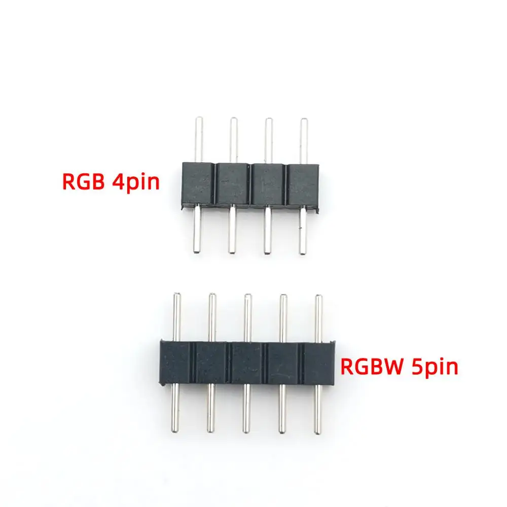 

100pcs RGB 4 Pin RGBW 5PIN Connector Adapter pin insertion needle male type double For 5050 3528 colour LED Strip accessories