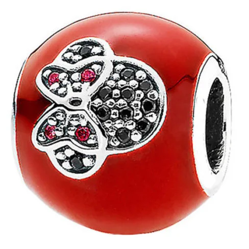 Эмалированные бусины с надписью «I Love Minnie& Mickey Hand», «Mous Love Heart», подходят для браслетов Pandora, серебро 925 пробы, ювелирные изделия DIY