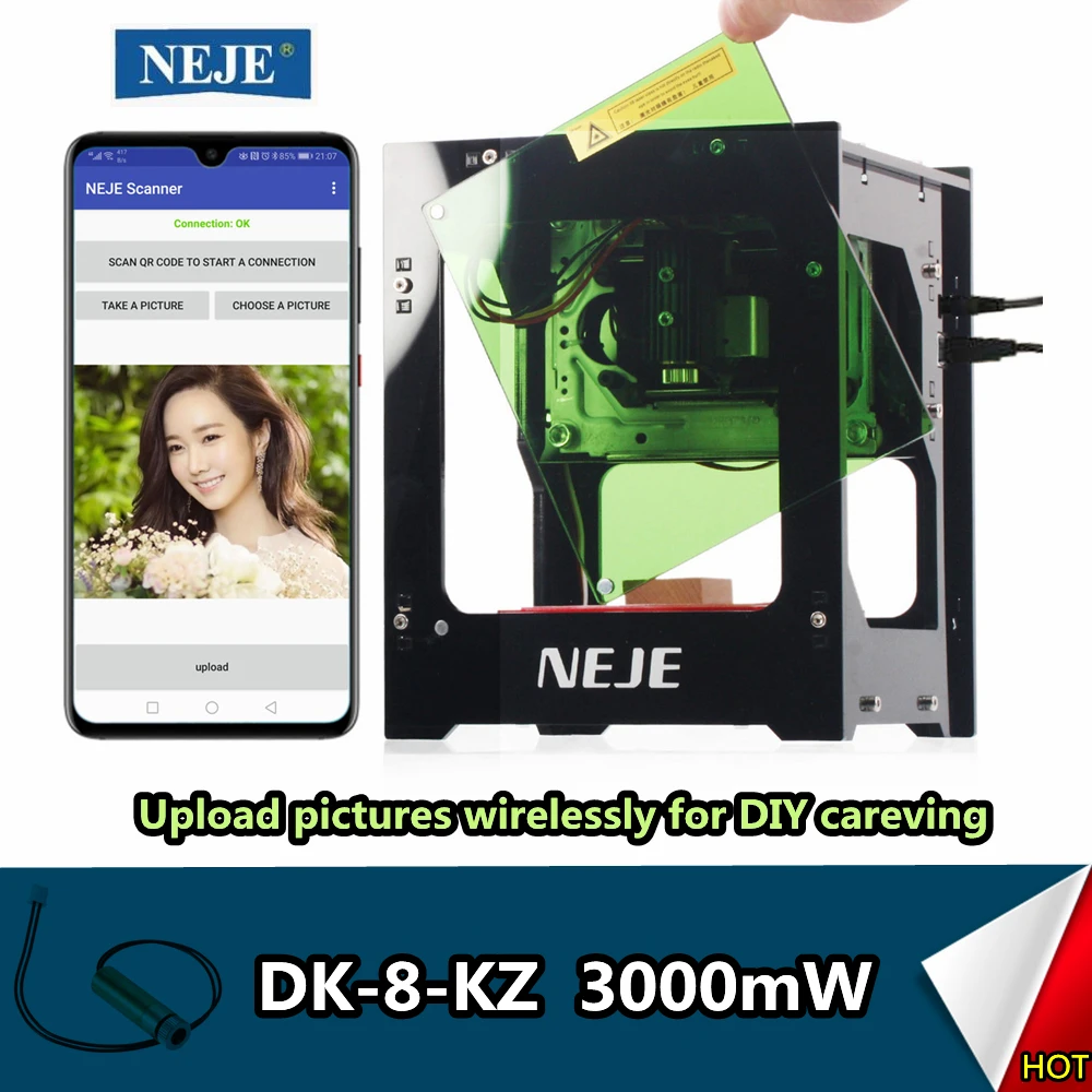 multi boring machine for wood NEJE DK-8-KZ 3000mW 445nm High Speed USB Desktop Laser Engraver Router Carver LOGO DIY Mini Printer Engraving Marking Machine wood work bench Woodworking Machinery