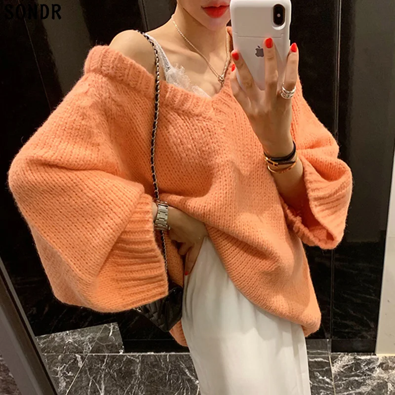 

Oversize Sweater Women 2020 Autumn Winter Thick Sweater Plus Size Harajuku Pullovers Sweater Loose Jumper Soft Warm Pull Femme