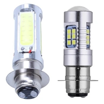

1Pcs H6 Single-Claw Motorcycle 3030 21SMD Led Headlight Head Light Lamp Bulb 1200LM White 21W & 1Pcs H6M PX15D COB 51 LED White