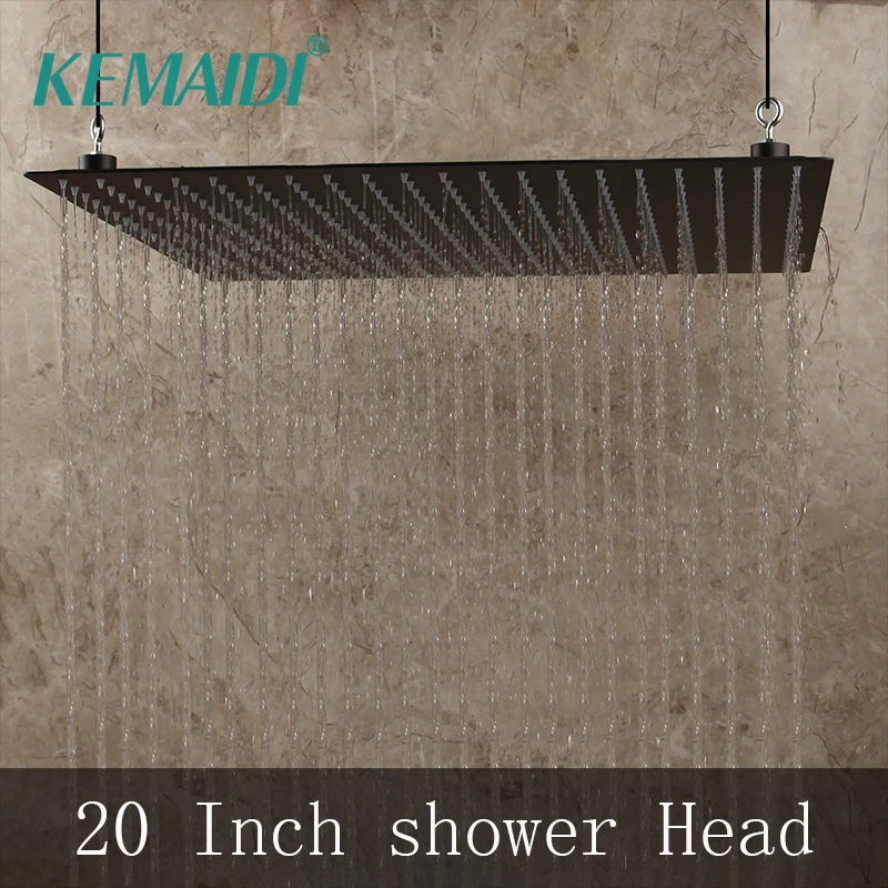 KEMAIDI 20 дюймов черный круглый и Квадратный Дождь нержавеющая сталь душевая головка ультратонкий выбор ванная комната настенный и потолочный