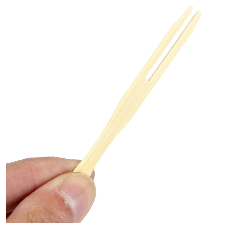 Promotion! 100Pcs Bamboo Fruit Cocktail Forks Party Finger Food Wedding BBQ Buffet