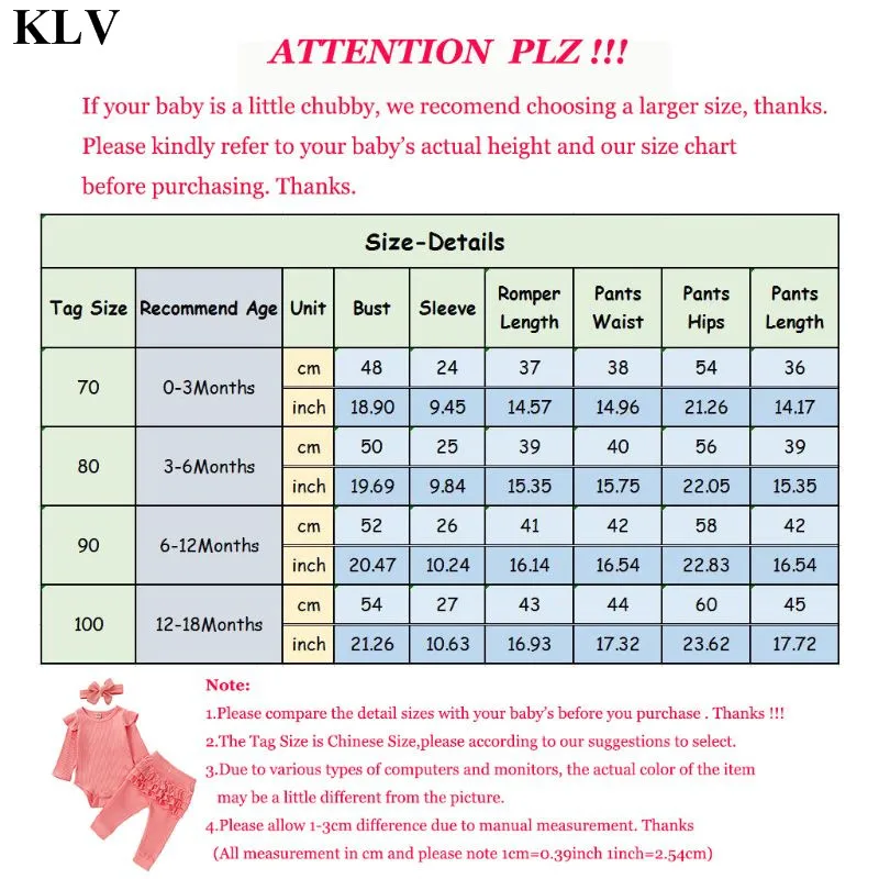 KLV, 3 предмета, вязаная одежда для новорожденных девочек, Одноцветный комбинезон, длинные штаны-пачки, комбинезон, повязка на голову, комплект детской одежды