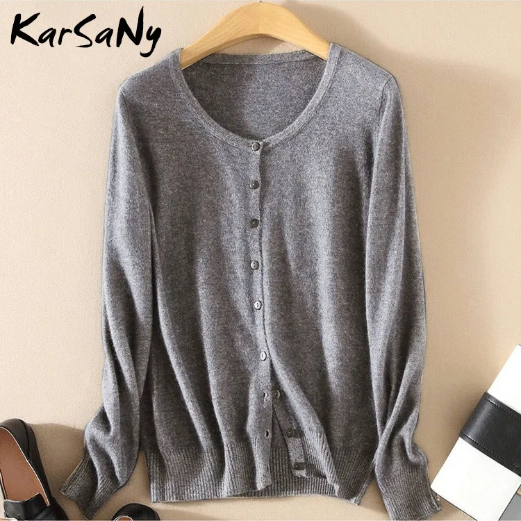 Dark gray Женский кашемировый кардиган, Вязанное пальто, женские кардиганы для женщин, зимний черный кардиган, женские кардиганы с пуговицами, v-образный вырез - Цвет: Dark gray