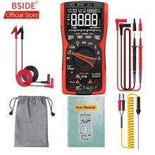Bside ZT-Y ebtn lcd multímetro 3 linha display 9999 contagens trms auto-range voltímetro capacitância temp vfc ncv hz tester lanterna