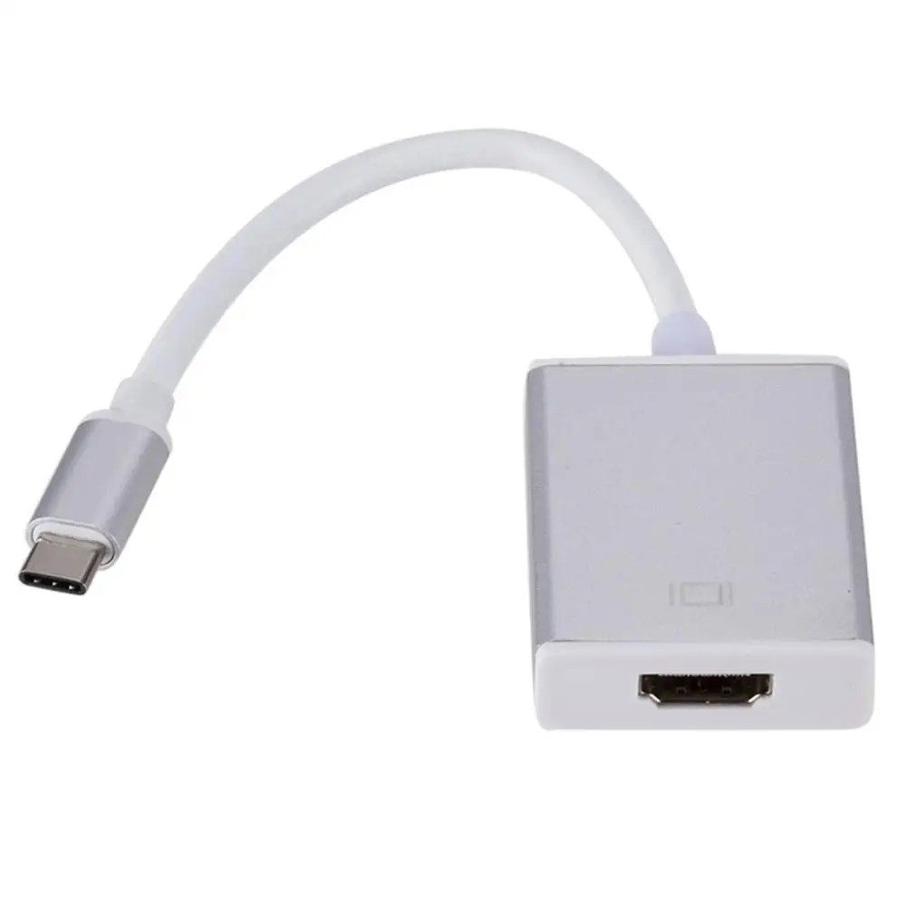 Тип usb C к HDMI адаптер USB 3,1 USB-C к HDMI адаптер конвертер «Папа-мама» подходит для Apple MacBook - Цвет: silver