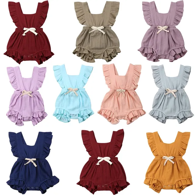New 11Colors Newborn Baby Girl Ruffle Solid Romper Jumpsuit Outfit Summer Clothes New 11Colors Newborn Baby Girl Ruffle Solid Romper Jumpsuit Outfit Summer Clothes