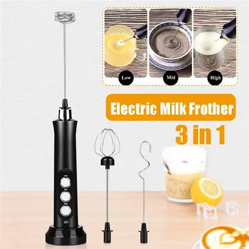 

New USB Electric Mixer Food Juice Blender 3 Speed Stainless Whisk Kitchen Milk Frother Handheld Foam Maker for Coffee Cappuccino