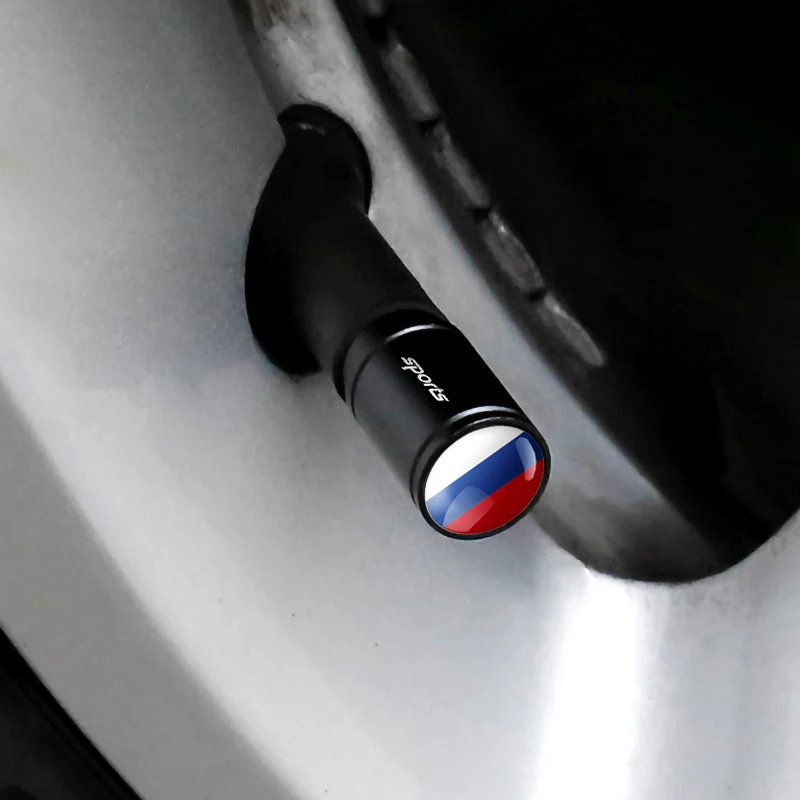 4 шт., автомобильный Стайлинг, российский Орел, российский флаг, эмблема, автомобильные шины из алюминиевого сплава, колпачки для клапанов, украшение шин для мотоцикла