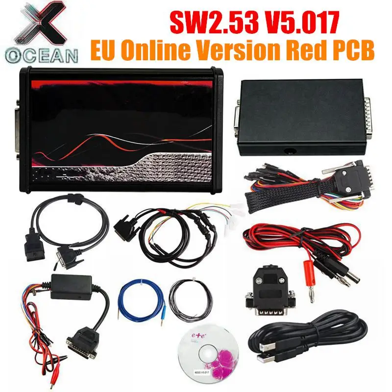 

V2.53 V5.017 V2.25 V7.020 EU Red OBD 2 ECU Programming Tool No Token Limited 2.53 Master Version For CarTruck Chip Tuning Kit