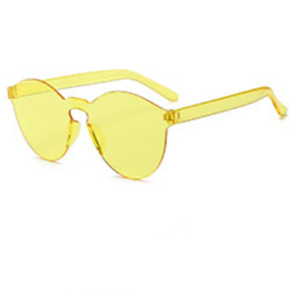 Модные Ретро безрамные солнцезащитные очки, солнцезащитные очки с линзами, солнцезащитные очки для женщин и мужчин, оправа, очки для водителя, автомобильные аксессуары - Название цвета: yellow