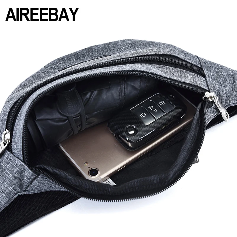 Поясная Сумка AIREEBAY Женская черная многофункциональная на молнии|Поясные сумки| |
