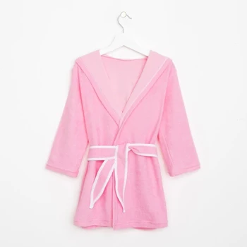 

Terry dressing gown with a hood for a girl, height 98-104 cm, color pink 1431-56 4005005