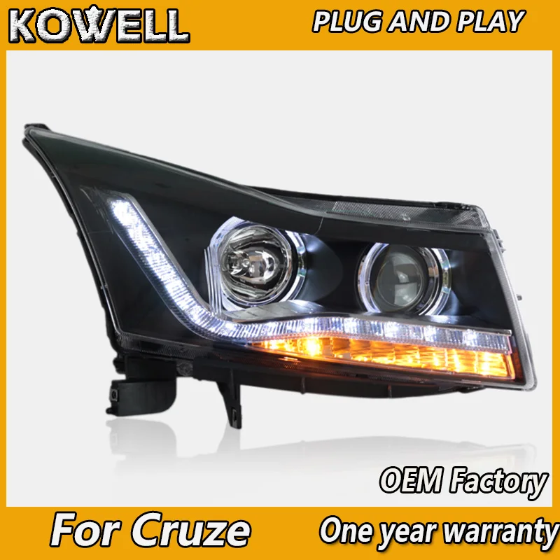 

KOWELL Car Styling for Chevrolet Cruze Headlights Cruze A8 LED Headlight DRL Lens Double Beam H7 HID Xenon Car Accessories