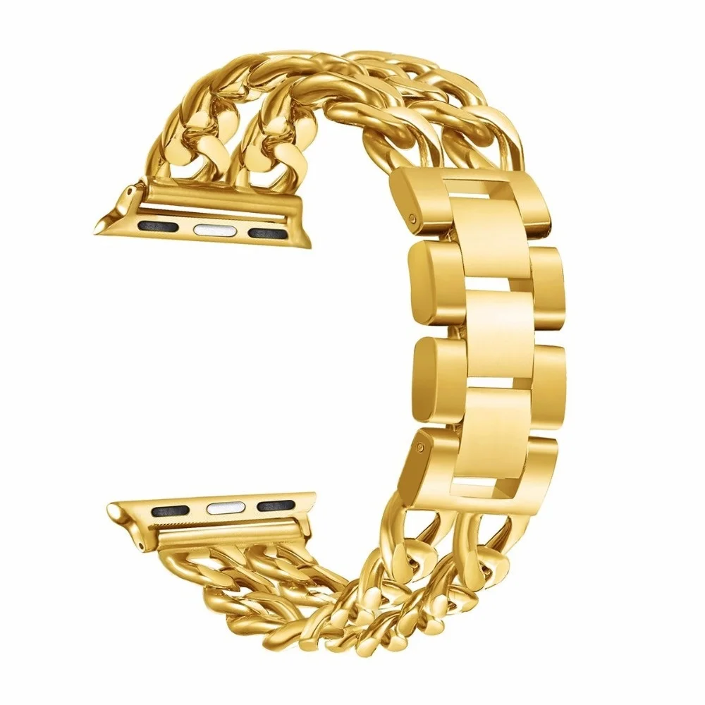 gold Браслет из нержавеющей стали для Apple Watch Series 4 5 40 мм 44 мм браслет 38 мм 42 мм для iWatch Series 3 2 38 мм 42 мм - Цвет ремешка: gold