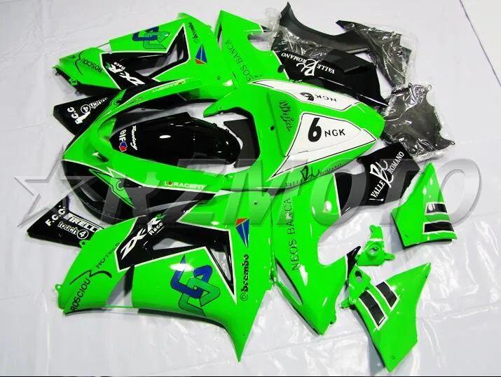 4 бесплатные подарки ABS Полный комплект обтекателя подходит для Kawasaki Ninja ZX-10R ZX10R 2006 2007 06 07 обтекатели набор на заказ NGK