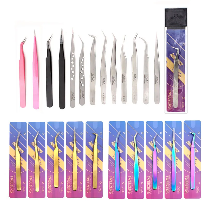 

1 Pcs Eyelashes Tweezers High Precision Anti-static Stainless Steel Volumn Eyelash Extension Tweezer Eye Makeup Tool