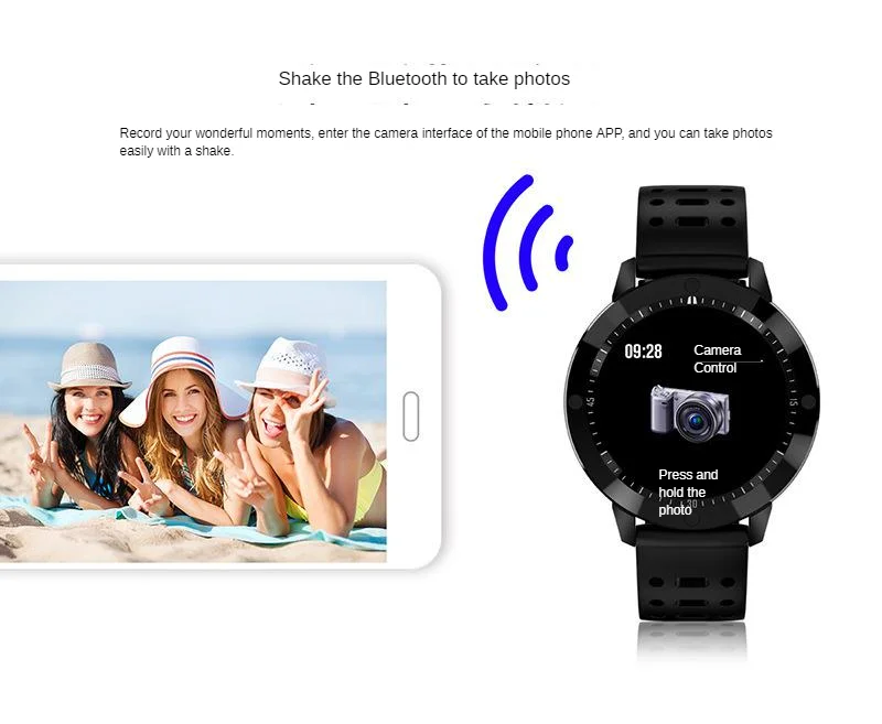 CF58 Smart Bracelet Blood Pressure Heart Rate Men And Women Pedometer Large Color Screen Bluetooth Sports Bracelet Round Screen